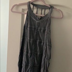 High neck grey tank